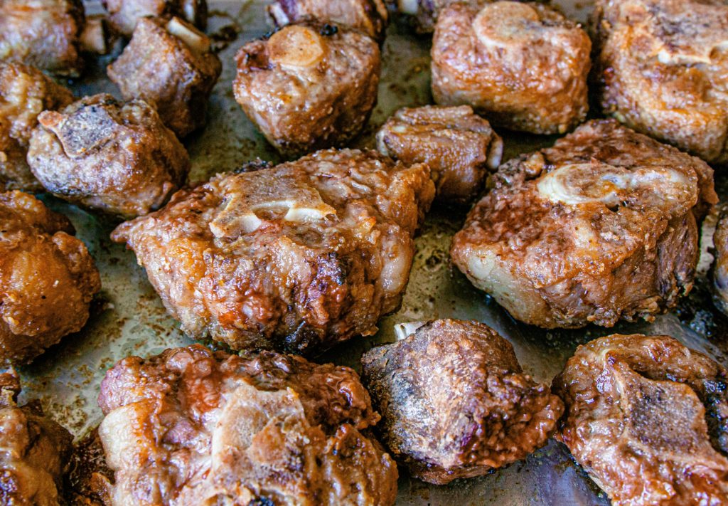 Browned Oxtail ready for braising